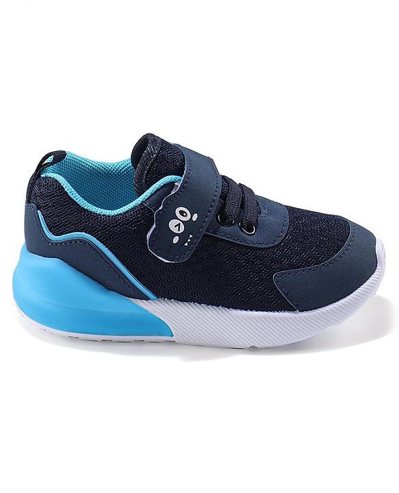 Cute Walk by Babyhug Velcro Closure Sneakers With Animal Print Detailing - Navy Blue