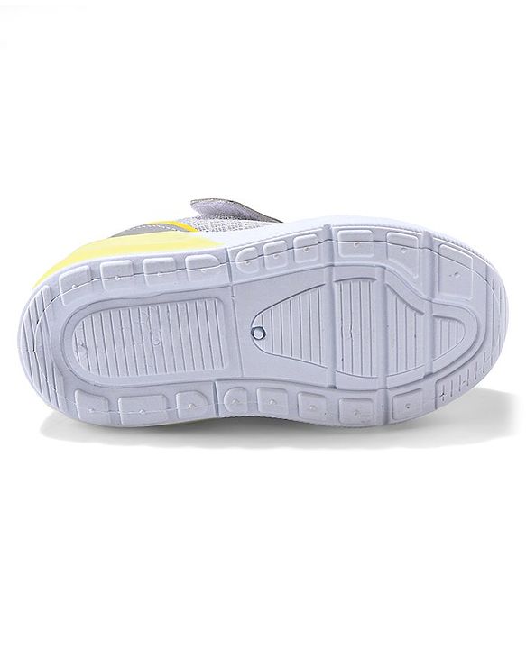 Cute Walk by Babyhug Velcro Closure Sneakers With Animal Print Detailing - Grey