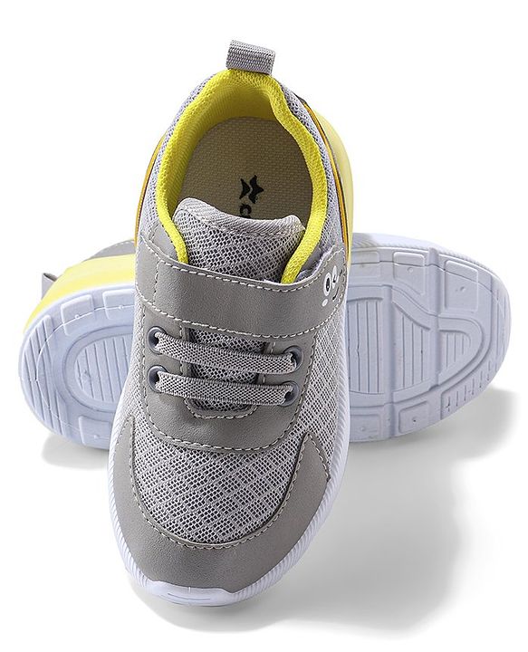 Cute Walk by Babyhug Velcro Closure Sneakers With Animal Print Detailing - Grey