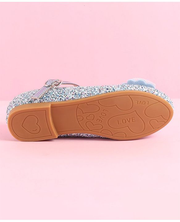 Pine Kids Ballerinas with Velcro & Buckle Closure Bow Applique - Golden