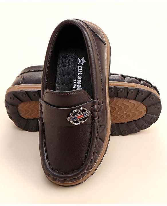 Cute Walk by Babyhug Formal Slip On Shoes - Coffee Brown
