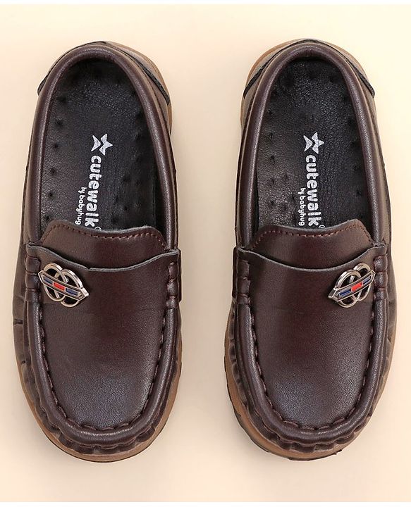 Cute Walk by Babyhug Formal Slip On Shoes - Coffee Brown