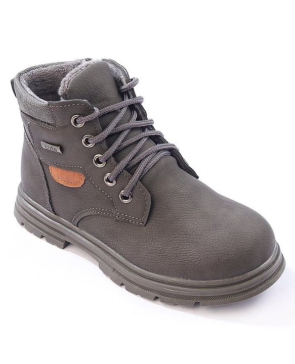 Cute Walk by Babyhug Winter Boots with Lace Up Closure - Grey