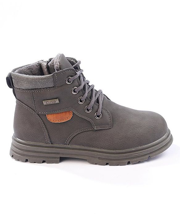 Cute Walk by Babyhug Winter Boots with Lace Up Closure - Grey