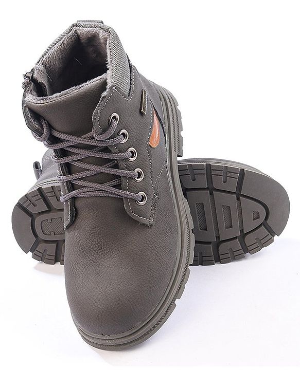 Cute Walk by Babyhug Winter Boots with Lace Up Closure - Grey
