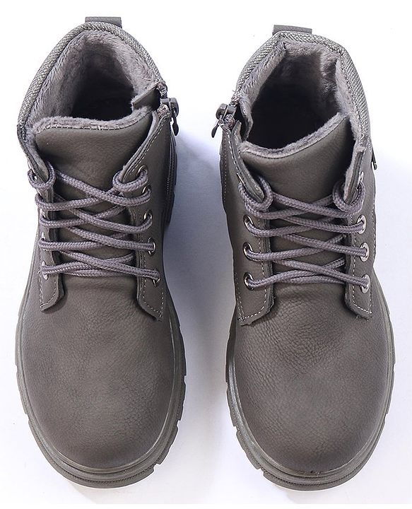 Cute Walk by Babyhug Winter Boots with Lace Up Closure - Grey