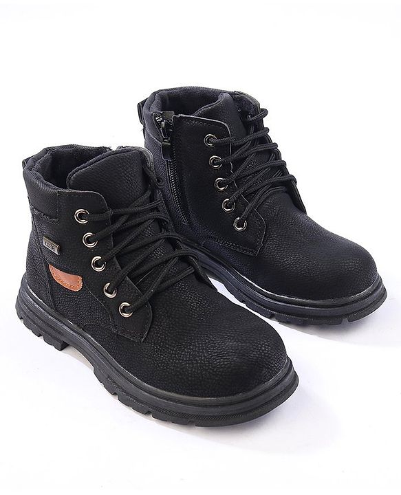 Cute Walk by Babyhug Winter Boots with Lace Up Closure - Black