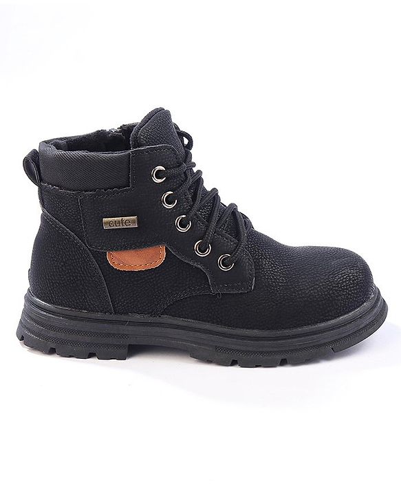 Cute Walk by Babyhug Winter Boots with Lace Up Closure - Black