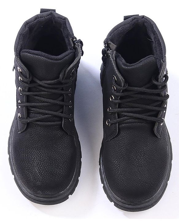 Cute Walk by Babyhug Winter Boots with Lace Up Closure - Black