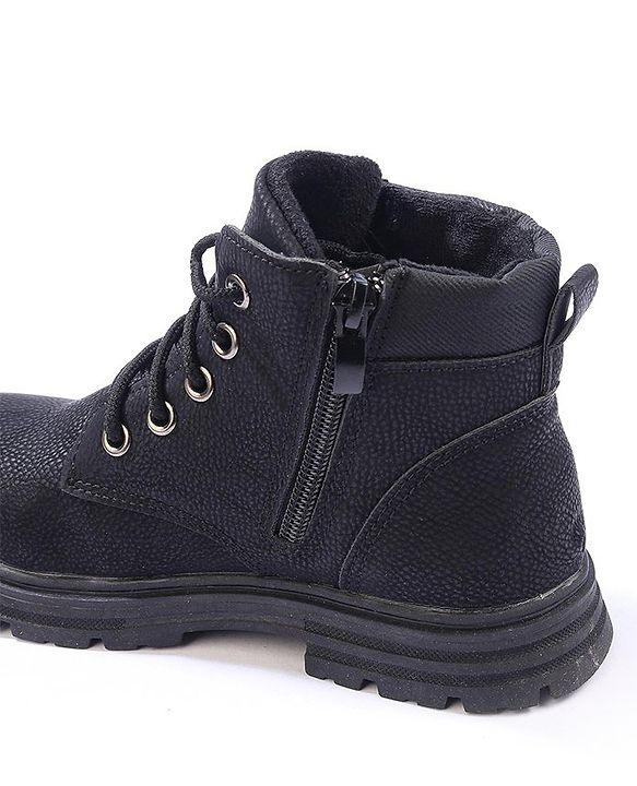 Cute Walk by Babyhug Winter Boots with Lace Up Closure - Black