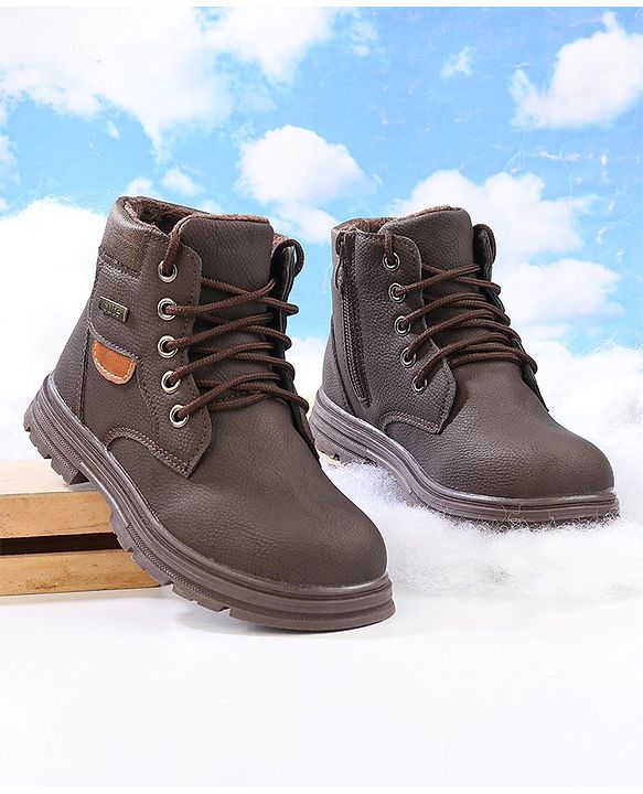 Cute Walk by Babyhug Winter Boots with Lace Up Closure - Brown