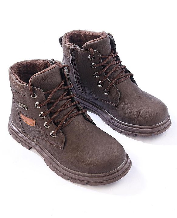 Cute Walk by Babyhug Winter Boots with Lace Up Closure - Brown