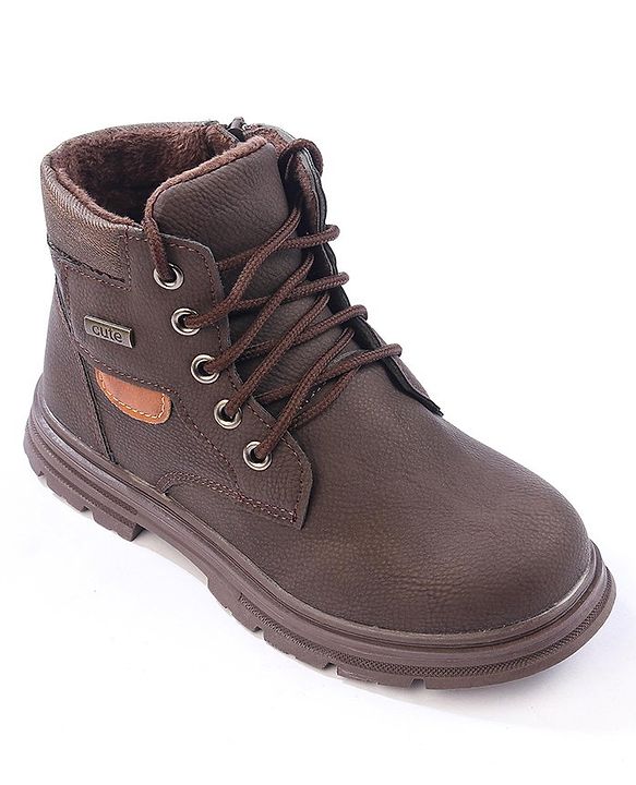 Cute Walk by Babyhug Winter Boots with Lace Up Closure - Brown