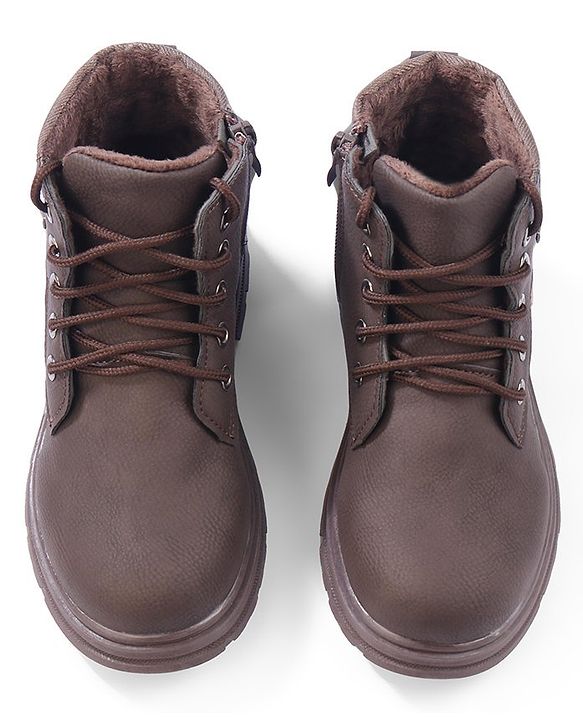 Cute Walk by Babyhug Winter Boots with Lace Up Closure - Brown
