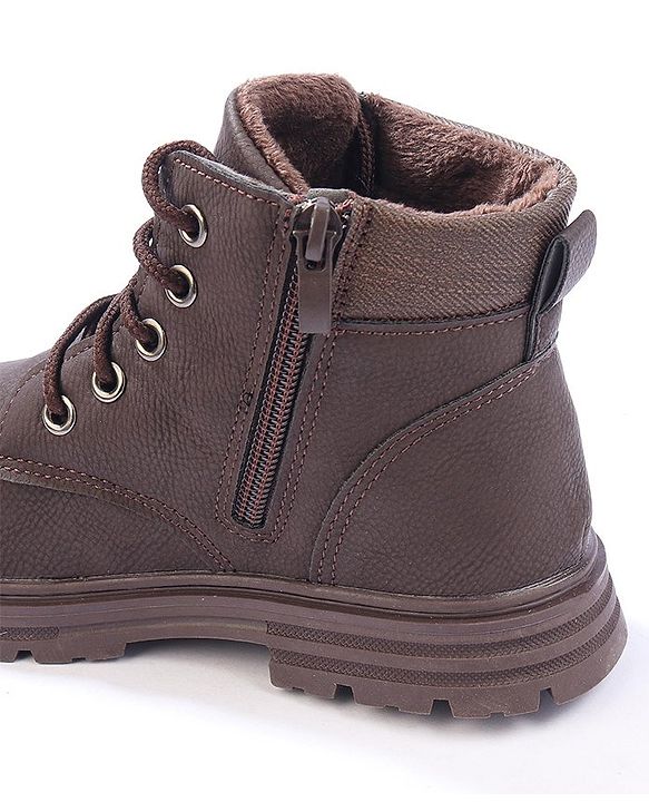 Cute Walk by Babyhug Winter Boots with Lace Up Closure - Brown