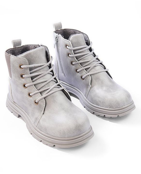Cute Walk by Babyhug Lace Up  Winter Boots - Grey