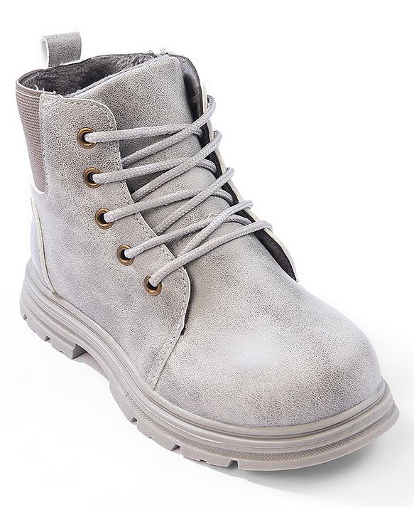 Cute Walk by Babyhug Lace Up  Winter Boots - Grey