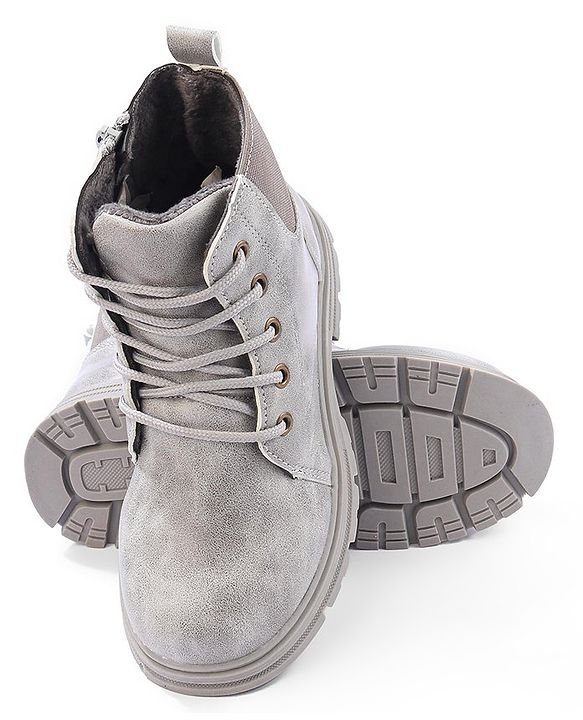 Cute Walk by Babyhug Lace Up  Winter Boots - Grey