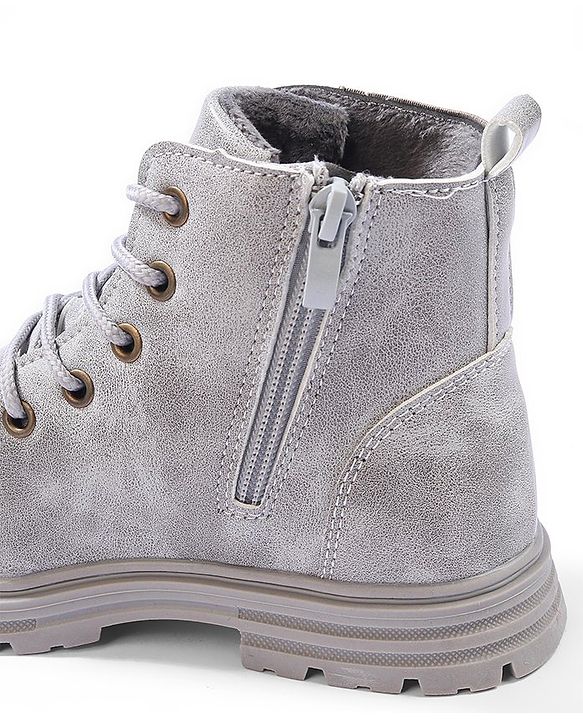 Cute Walk by Babyhug Lace Up  Winter Boots - Grey