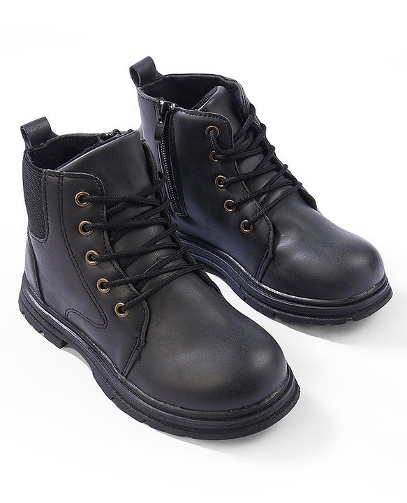 Cute Walk by Babyhug Lace Up  Winter Boots - Black
