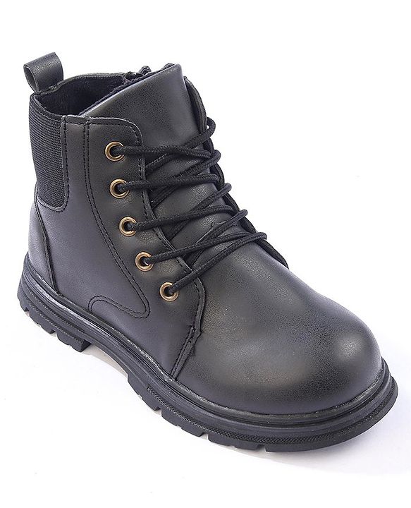 Cute Walk by Babyhug Lace Up  Winter Boots - Black