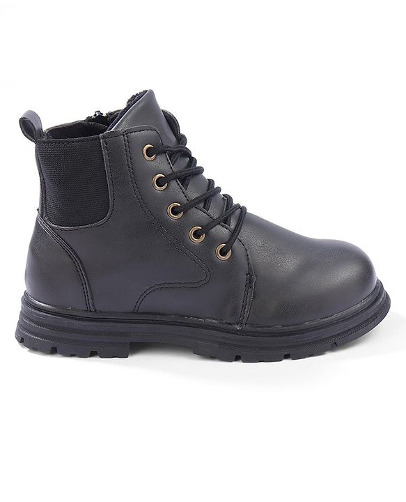 Cute Walk by Babyhug Lace Up  Winter Boots - Black
