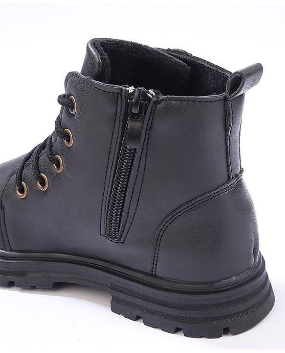 Cute Walk by Babyhug Lace Up  Winter Boots - Black