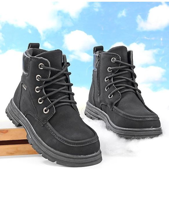 Cute Walk by Babyhug Winter Boots with Lace up Closure - Black