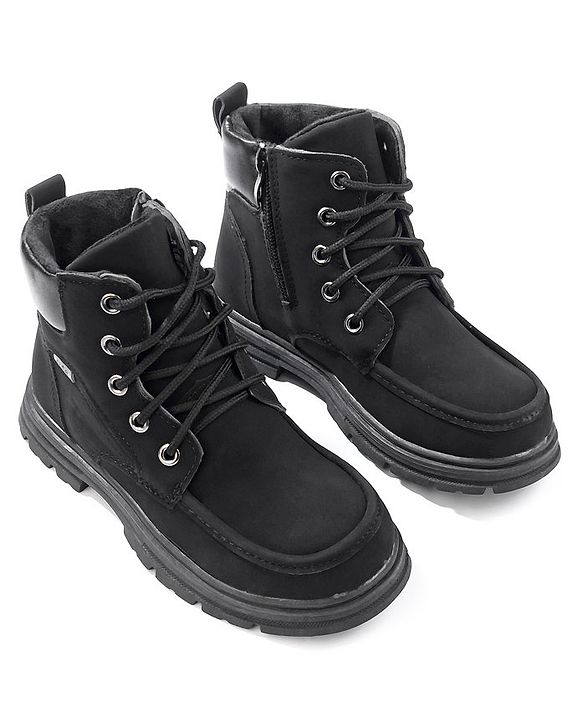 Cute Walk by Babyhug Winter Boots with Lace up Closure - Black