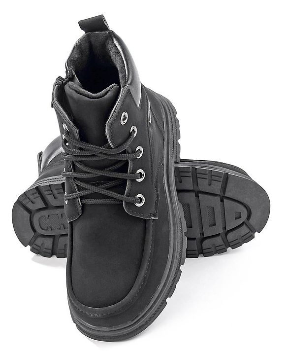 Cute Walk by Babyhug Winter Boots with Lace up Closure - Black