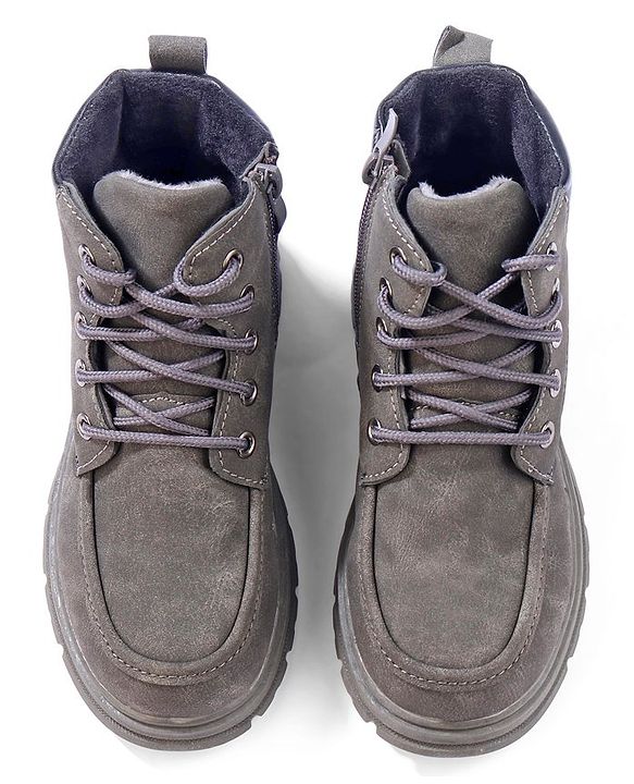 Cute Walk by Babyhug Winter Boots with Lace up Closure - Grey