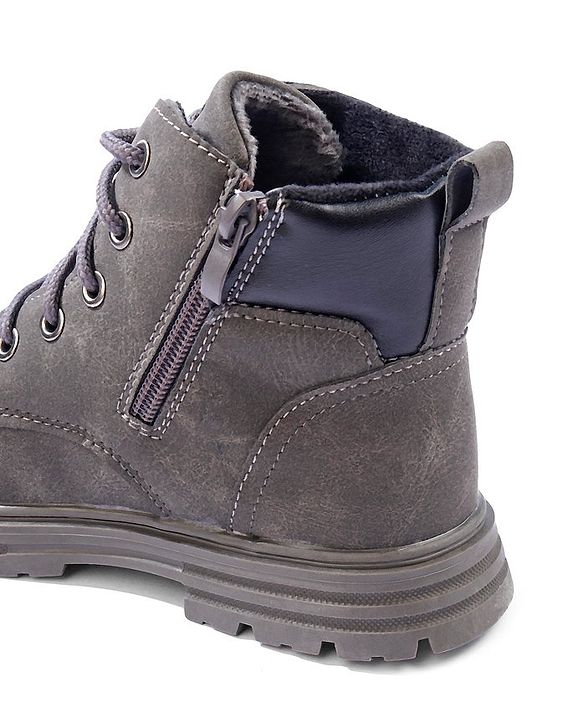 Cute Walk by Babyhug Winter Boots with Lace up Closure - Grey