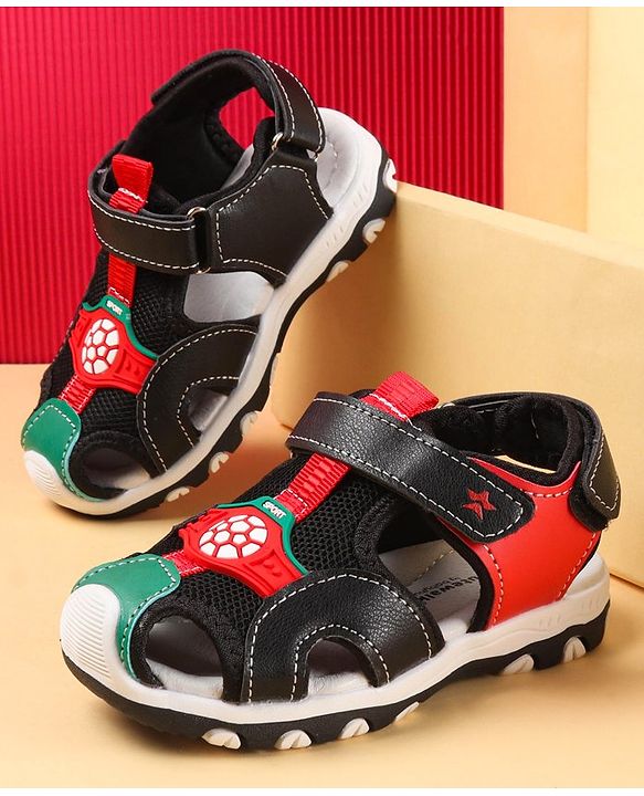 Cute Walk by Babyhug Sandals with Velcro Closure - Black