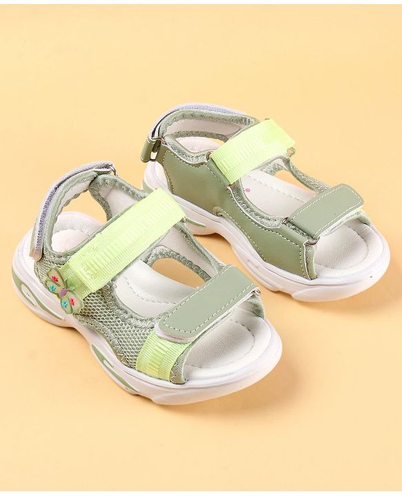 Cute Walk by Babyhug Sandals with Velcro Closure & Butterfly Applique - Purple