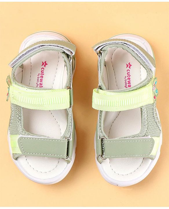 Cute Walk by Babyhug Sandals with Velcro Closure & Butterfly Applique - Purple