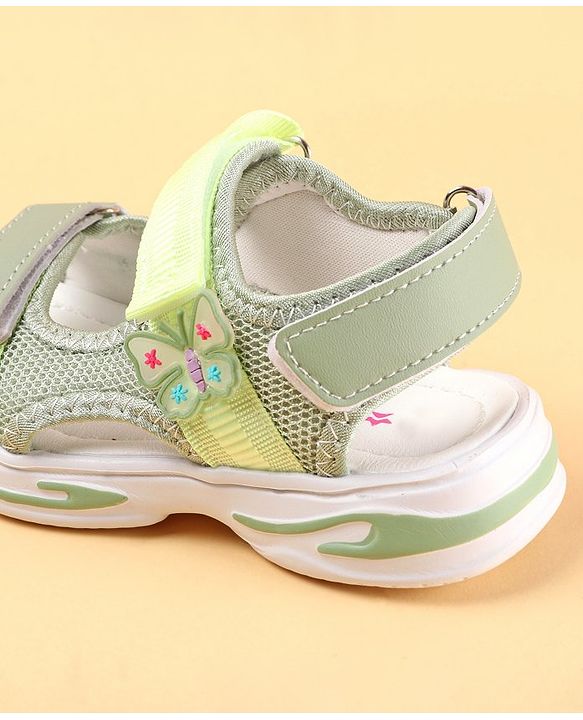 Cute Walk by Babyhug Sandals with Velcro Closure & Butterfly Applique - Purple