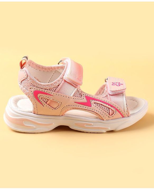 Cute Walk by Babyhug Velcro Closure Sandals With Floral Design - Pink