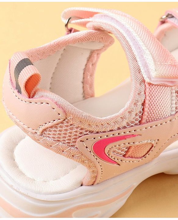Cute Walk by Babyhug Velcro Closure Sandals With Floral Design - Pink