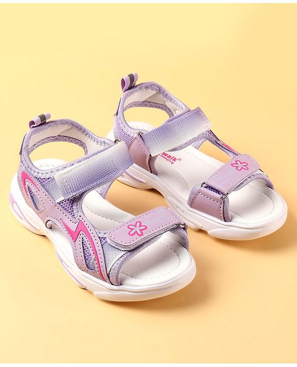 Cute Walk by Babyhug Velcro Closure Sandals With Floral Design - Pink