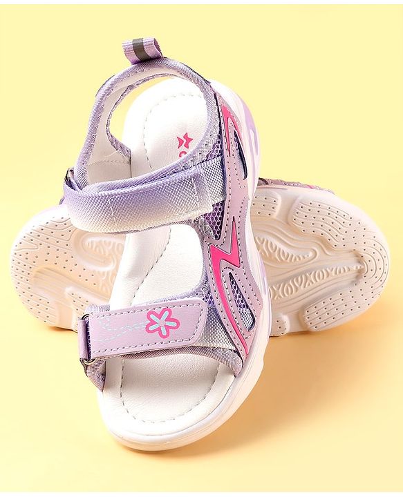Cute Walk by Babyhug Velcro Closure Sandals With Floral Design - Pink