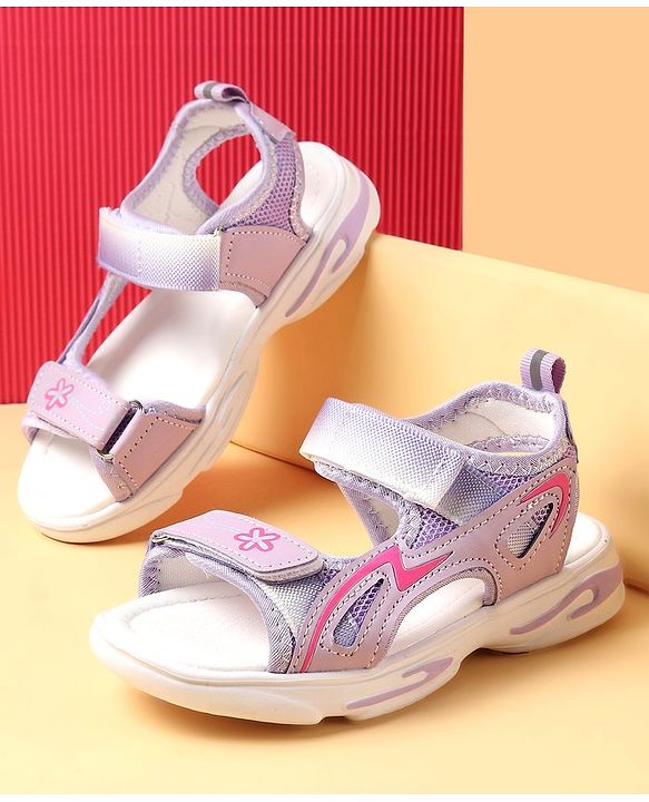 Cute Walk by Babyhug Velcro Closure Sandals With Floral Design - Pink