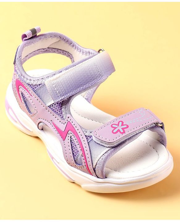 Cute Walk by Babyhug Velcro Closure Sandals With Floral Design - Pink