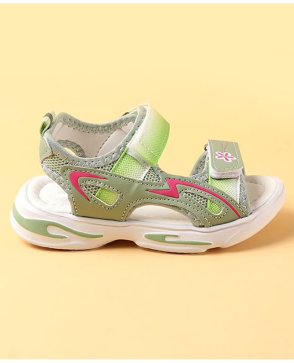 Cute Walk by Babyhug Velcro Closure Sandals With Floral Design - Pink