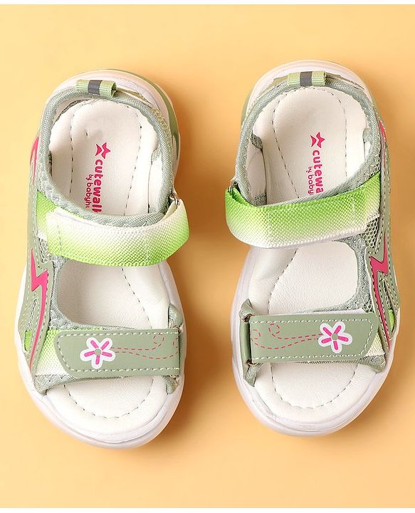 Cute Walk by Babyhug Velcro Closure Sandals With Floral Design - Pink