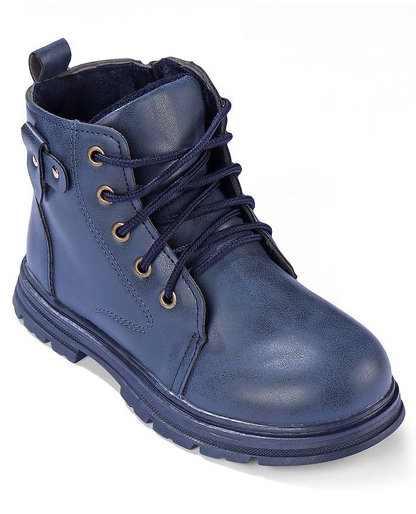 Pine Kids Winter Boots with Lace Up Closure -  Blue