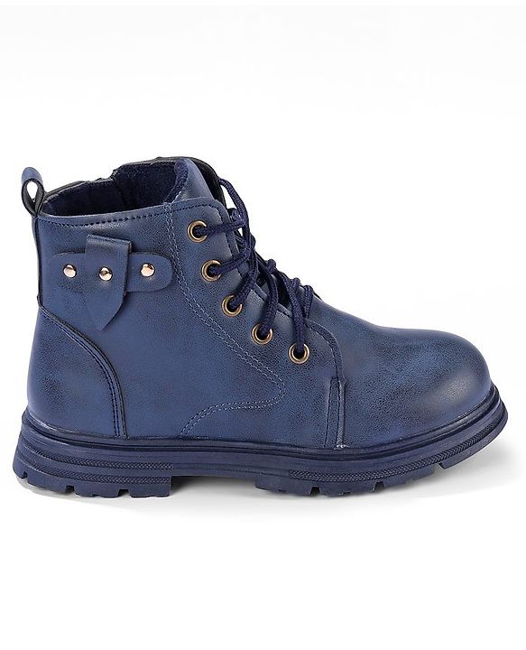 Pine Kids Winter Boots with Lace Up Closure -  Blue