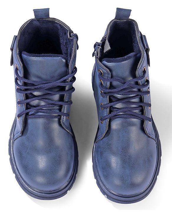 Pine Kids Winter Boots with Lace Up Closure -  Blue