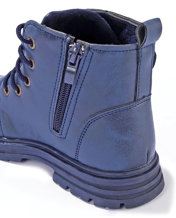 Pine Kids Winter Boots with Lace Up Closure -  Blue