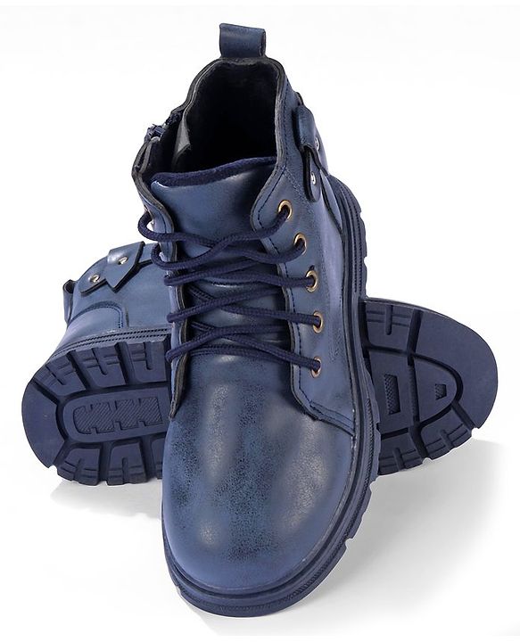 Pine Kids Winter Boots with Lace Up Closure -  Blue