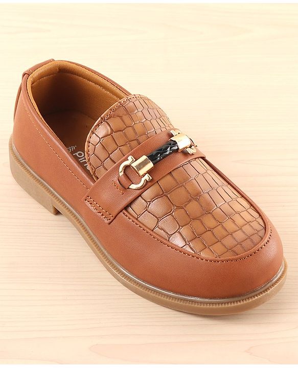 Pine Kids Slip On Party Wear Loafers - Brown